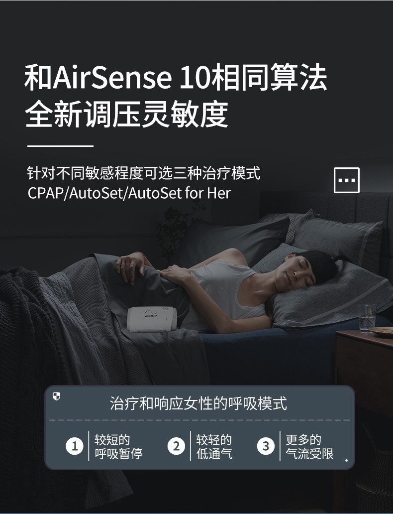 瑞思迈AirMini呼吸机家用蓝牙APP医疗无创打呼噜睡眠止鼾器